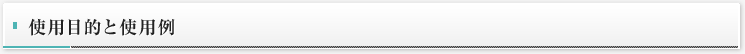目的と使用例